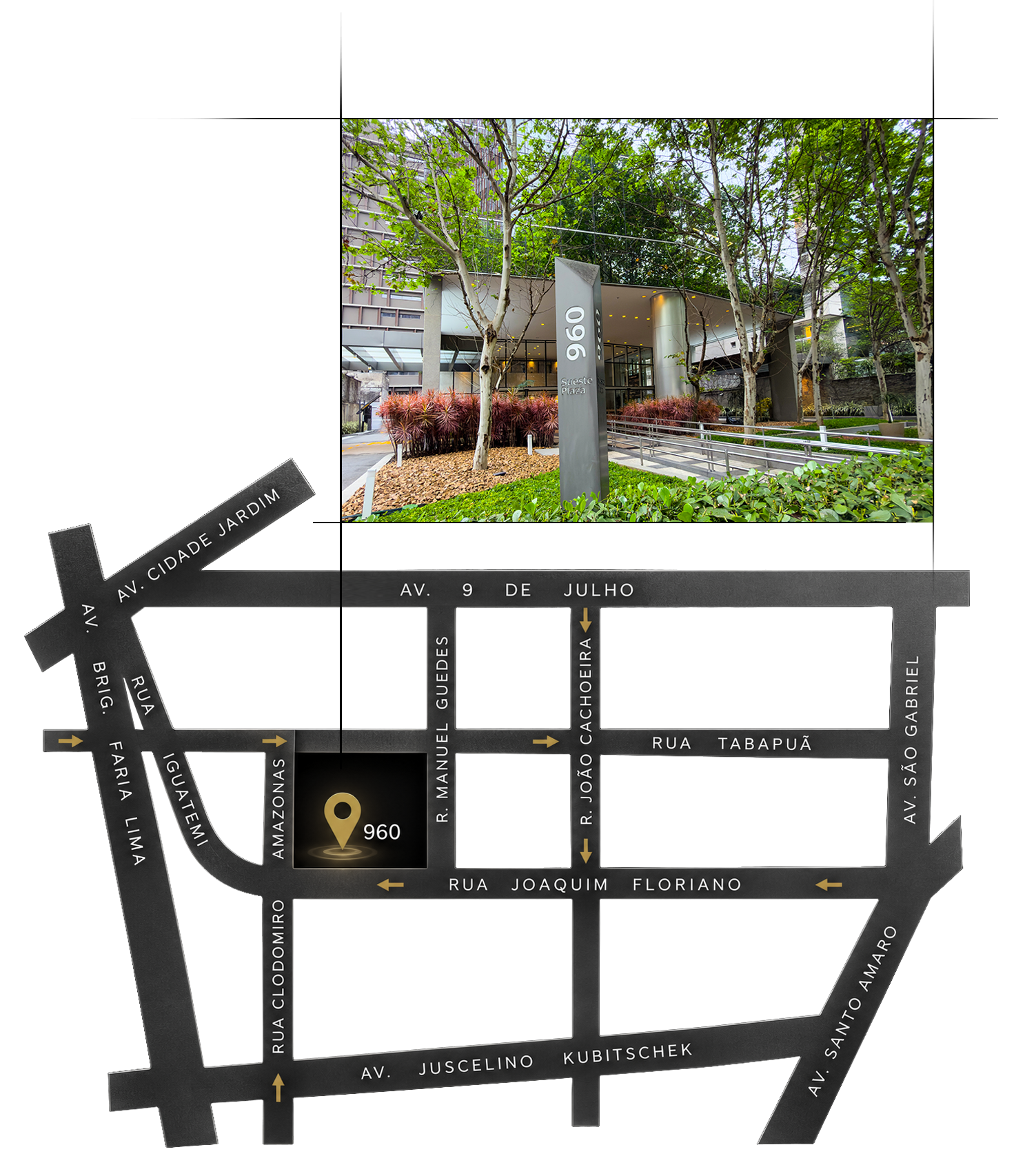 Mapa de localização do Sueste Plaza na Rua Joaquim Floriano, 960
